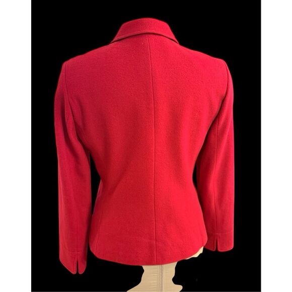 Harve Benard Women's Red Wool Blend Blazer Jacket Size 8 Career Party Brunch - Picture 4 of 10